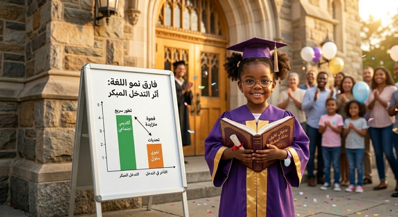 رسم بياني يجسد نتائج الدراسات العالمية حول أثر التدخل الاستباقي.